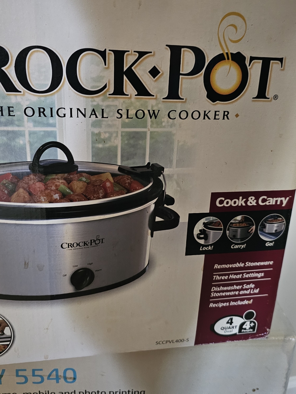 Crock-Pot Stainless Steel 4-Quart Cook & Carry Slow Cooker - Silver